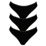 3PACK dámské kalhotky Tommy Hilfiger černé (UW0UW02825 0R7)