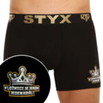 Pánské boxerky Styx / KTV long sportovní guma černé – černá guma (UTCK960)
